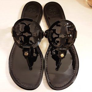 Tory Burch Miller Sandals in Patent Leather Black